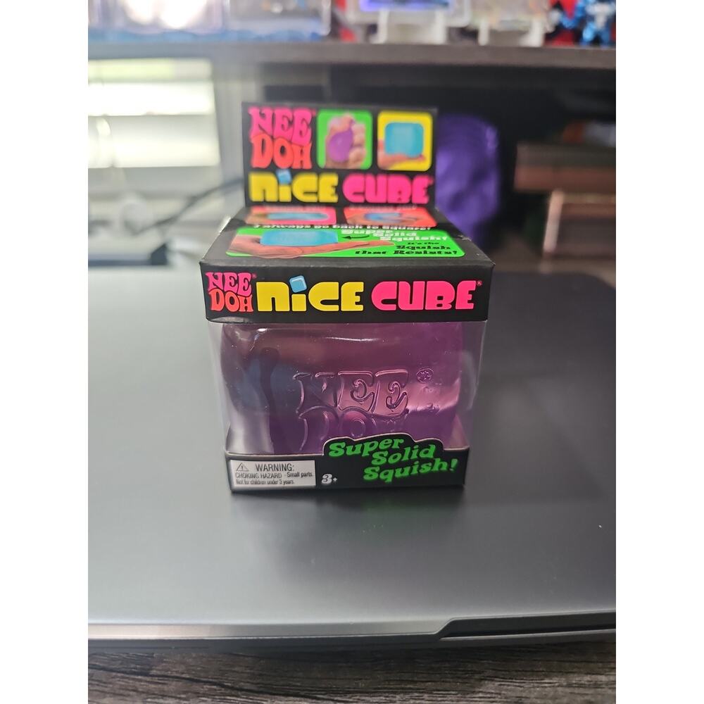 Nee Doh Nice Cube - Super Solid Squish! (Purple) - Brand New/Factory Sealed!